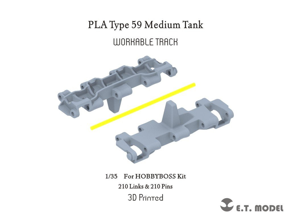 Maquette ET P35-064 PLA Type 59 Char moyen Chenilles fonctionnelles (Impression 3D) 1/35
