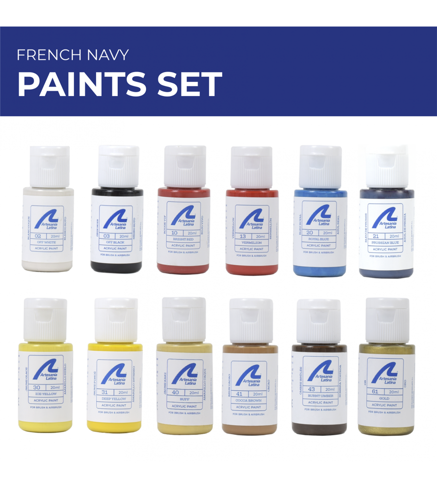 ARTESANIA LATINA 277PACK4 Zestaw farb akrylowych 12x20 ml - French Navy