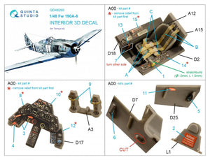 Intérieur imprimé en 3D et coloré sur papier décalcomanie Quinta Studio QD48269 Fw 190A-8 (Tamiya) 1/48 – image 5