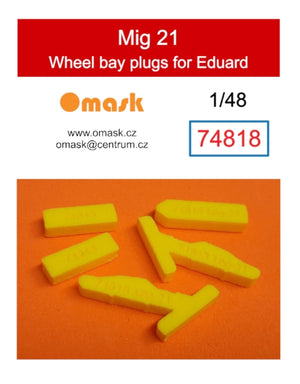 Omask 74818 Bouchons de puits de train d&amp;#39;atterrissage pour Mig 21 (pour Eduard) 1/48