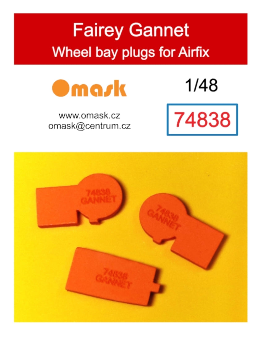 Bouchons de puits de train d'atterrissage Omask 74838 Fairey Gannet (pour Airfix A11007) 1/48