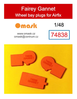 Bouchons de puits de train d&amp;#39;atterrissage Omask 74838 Fairey Gannet (pour Airfix A11007) 1/48