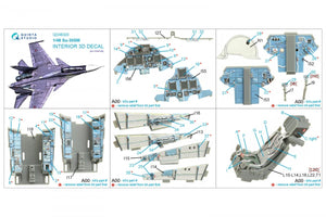 Intérieur imprimé en 3D et coloré sur papier décalcomanie Quinta Studio QD48320 Su-30SM (GWH) 1/48 – immagine 2
