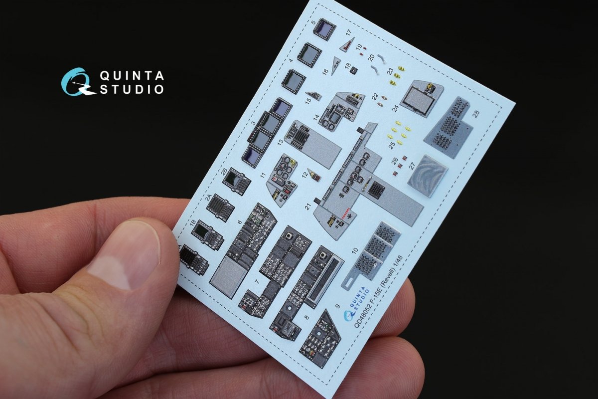 Intérieur imprimé en 3D et coloré sur papier décalcomanie Quinta Studio QD48052 F-15E (pour maquette Revell) 1/48  – immagine 3