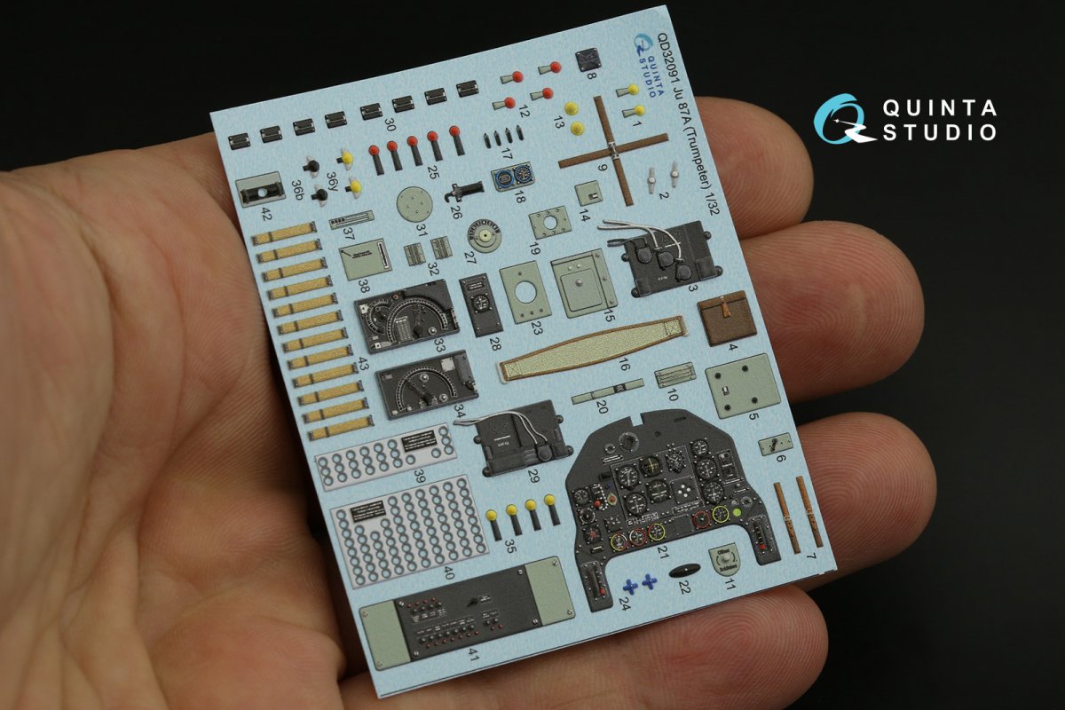 Intérieur imprimé en 3D et coloré sur papier décalcomanie Quinta Studio QD32091 Ju 87A (Trumpeter) 1/32 – Bild 3