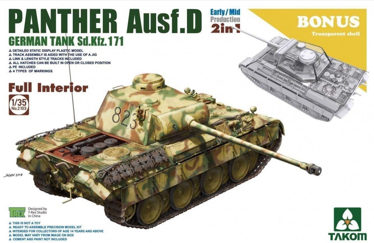 Takom 2103 Panther Ausf. D Kit intérieur complet 2 en 1 Mid/Early 1/35