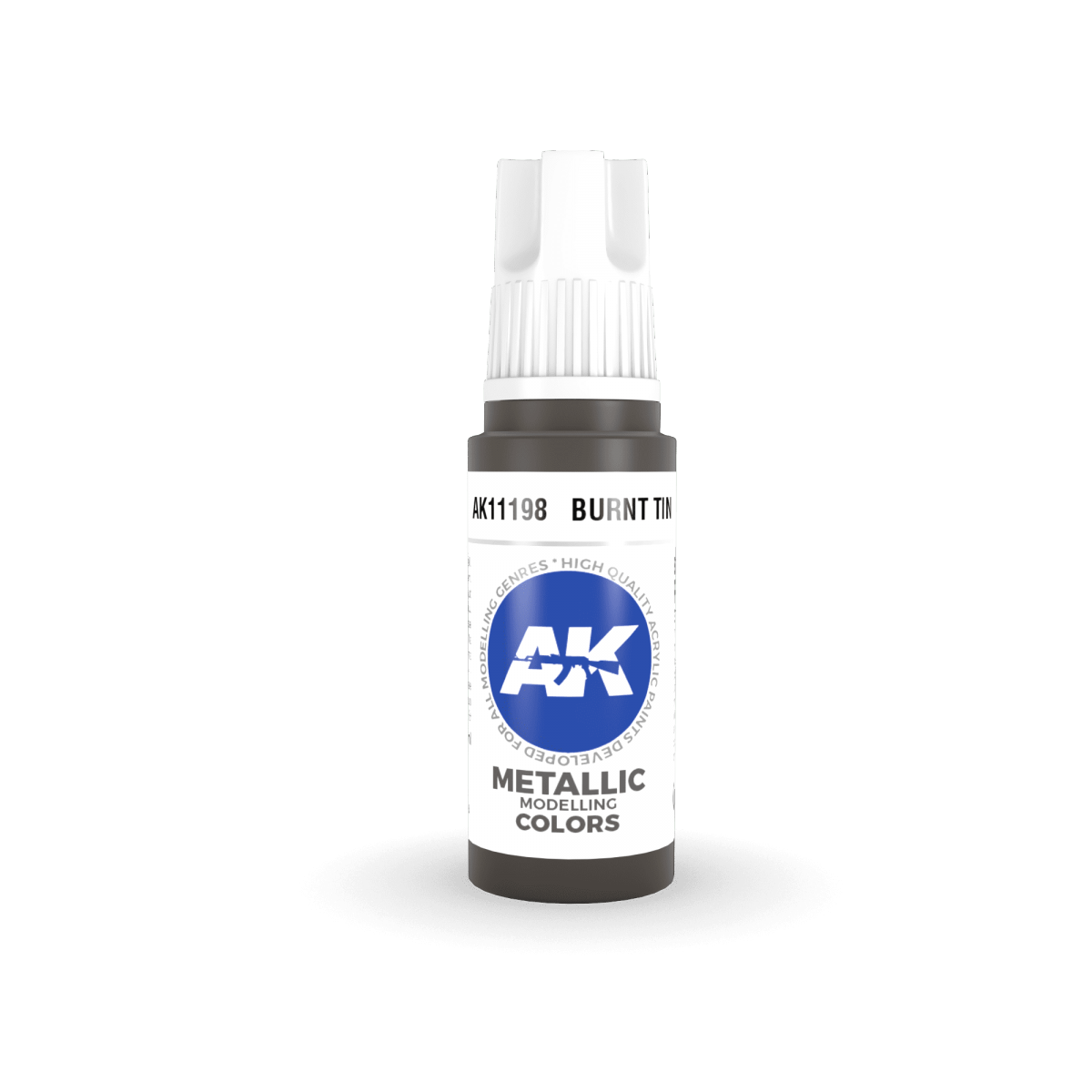 AK Interactive AK11198 BURNT TIN – MÉTALLIQUE 17 ml – imagen 2