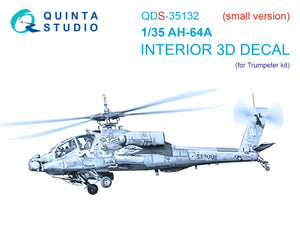 Intérieur coloré imprimé en 3D sur papier décalcomanie Quinta Studio QDS-35132 AH-64A (Trumpeter) (Petite version) 1/35