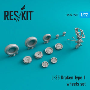 RESKIT RS72-0223 Jeu de roues J-35 Draken Type 1 1/72