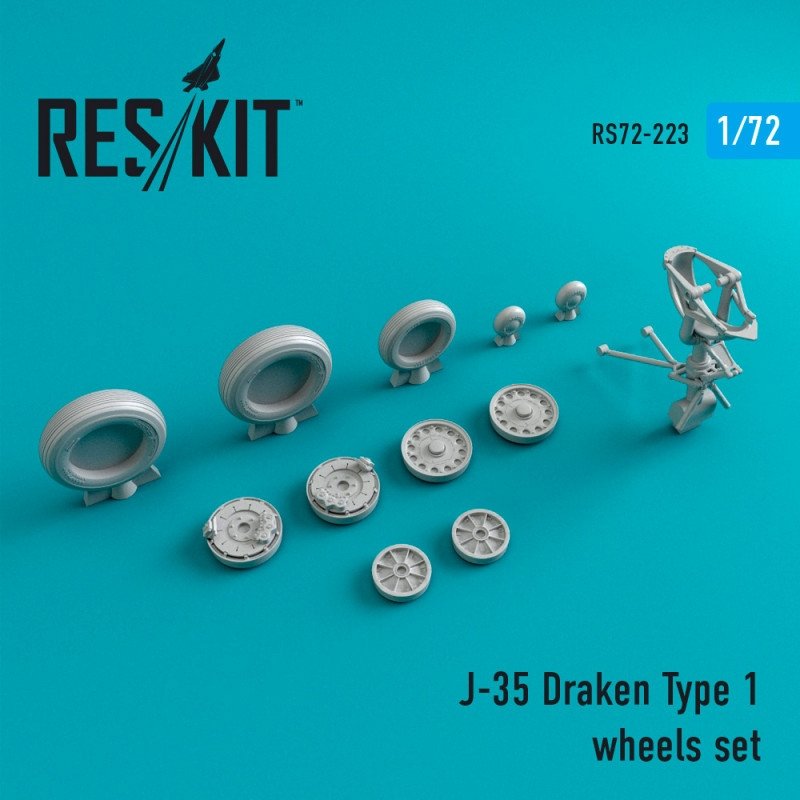RESKIT RS72-0223 Jeu de roues J-35 Draken Type 1 1/72
