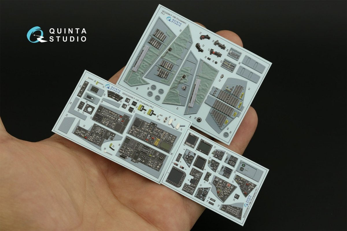 Intérieur du F-14B imprimé en 3D et coloré, modèle Quinta Studio QD32099 (Trumpeter), échelle 1/32 – image 3