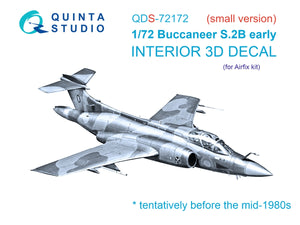 Quinta Studio QDS-72172 Blackburn Buccaneer S.2B Early Intérieur imprimé en 3D et coloré sur papier décalcomanie (Airfix) (petite version) 1/72