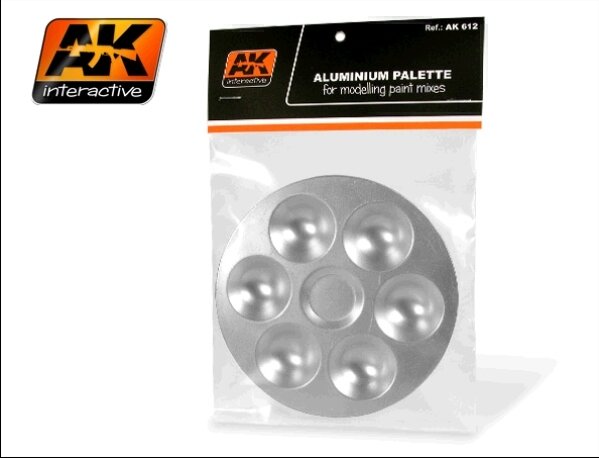 Palette de peinture en aluminium AK612 d&amp;#39;AK Interactive, 6 puits