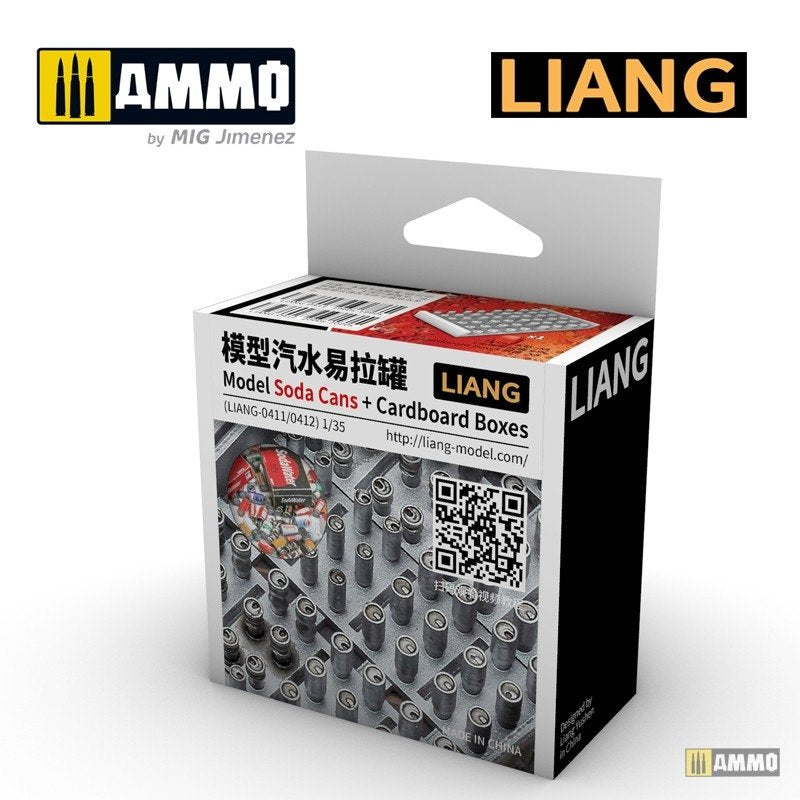 Liang 0412 Modèle imprimé en 3D Canettes de soda + Boîtes en carton Années 2000-2020 1/35