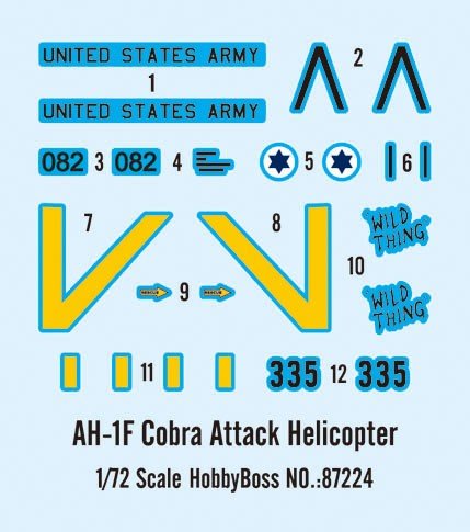 Hobby Boss 87224 Hélicoptère d&amp;#39;attaque AH-1F Cobra (1/72) – image 3