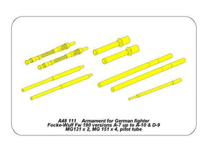 Armement Aber A48111 pour chasseur allemand Focke-Wulf Fw 190 A-7 à A-10 et D-9 ; 2x MG 131 ; 4x MG 151 ; tube de Pitot 9 (1/48) – image 5