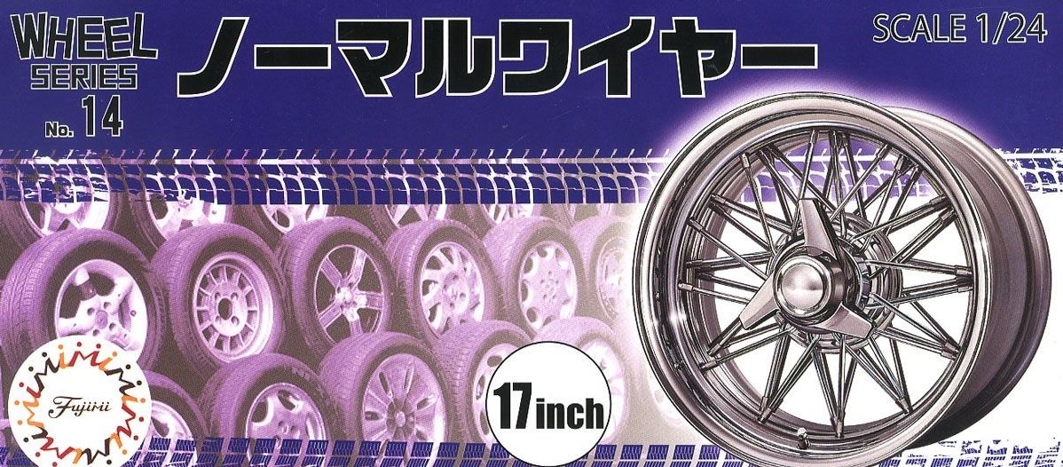 Roue Fujimi 193557 Série n° 14, fil normal, type argenté, 17 pouces, 1/24