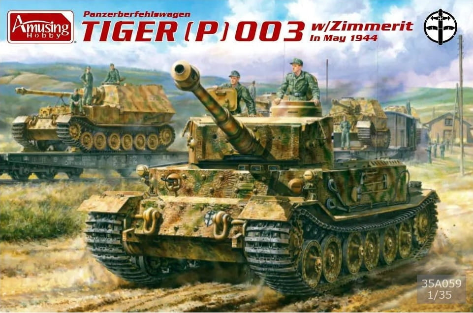 Amusing Hobby 35A059 Panzerbefehlswagen Tiger (P) 003 avec Zimmerit en mai 1944 1/35