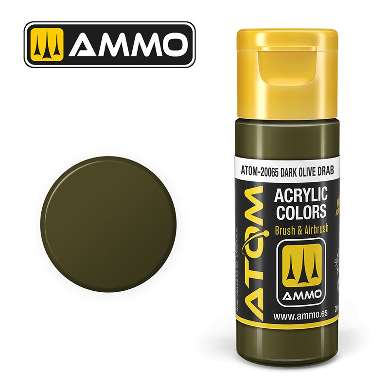 AMMO de Mig Jimenez 20065 ATOM COLOR Vert olive foncé 20ml