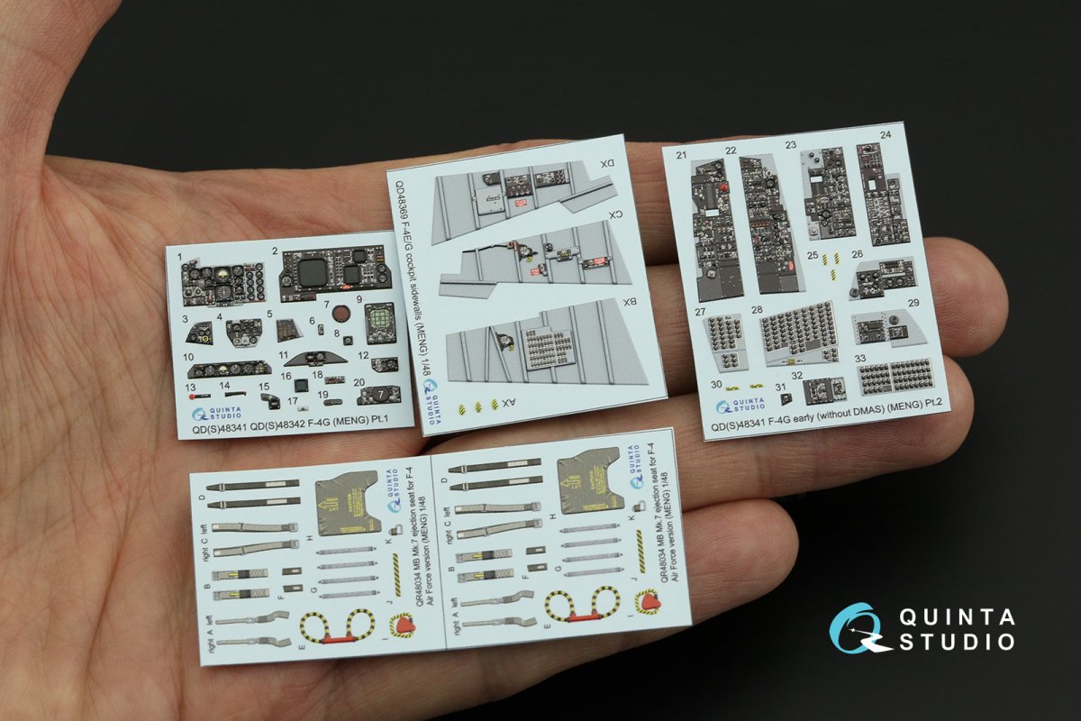 Intérieur imprimé en 3D et coloré sur papier décalcomanie Quinta Studio QD48341 F-4G (première génération) (Meng) 1/48 – image 4