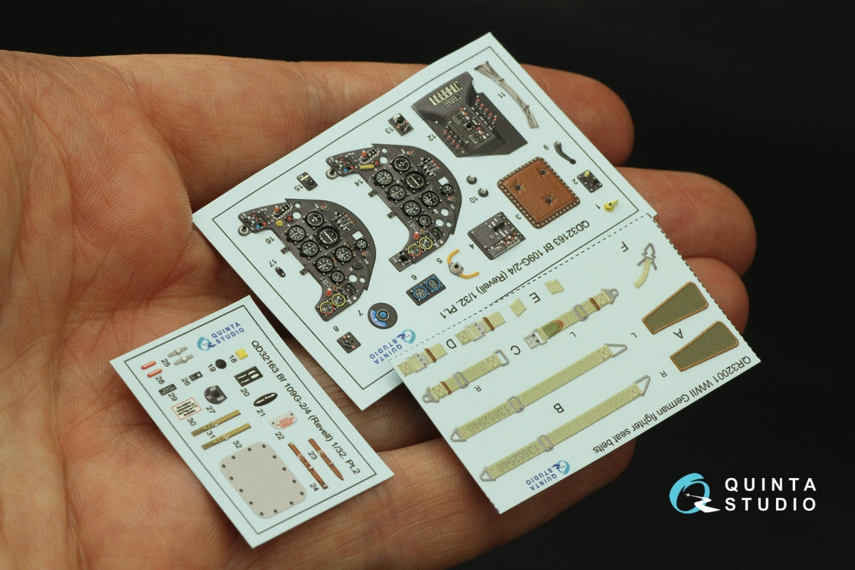 Intérieur imprimé en 3D et coloré sur papier décalcomanie (Revell) Quinta Studio QD32163 Bf 109G-2/4 1/32 – image 6