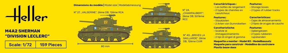 Heller 79894 M4A2 Sherman Division Leclerc deco.FR 1/72 – zdjęcie 6