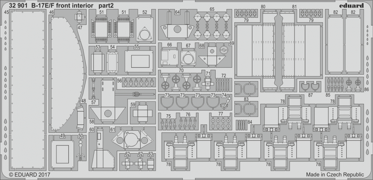Eduard 32901 B-17E/F intérieur avant 1/32 HK MODELS – image 2
