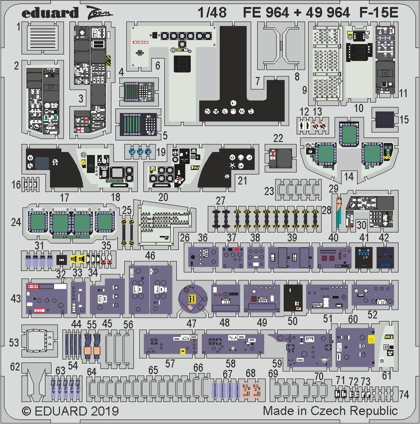 Intérieur du F-15E Eduard 49964, échelle 1/48, GREAT WALL HOBBY
