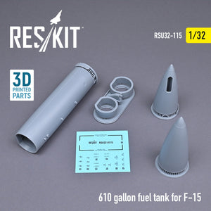 Réservoir de carburant RESKIT RSU32-0115 de 610 gallons pour F-15 (1 pièce) (imprimé en 3D) 1/32 – Bild 2