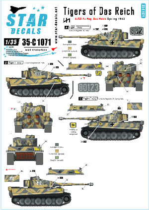 Star Decals 35-C1071 Tigres du Reich 1/35