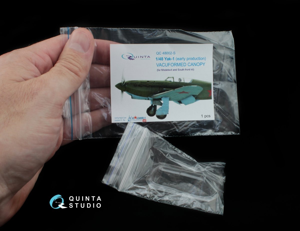 Quinta Studio QC48002-S Yak-1 vacuformed clear canopy 1 pcs (for SF or Modelsvit kit) 1/48 – zdjęcie 4