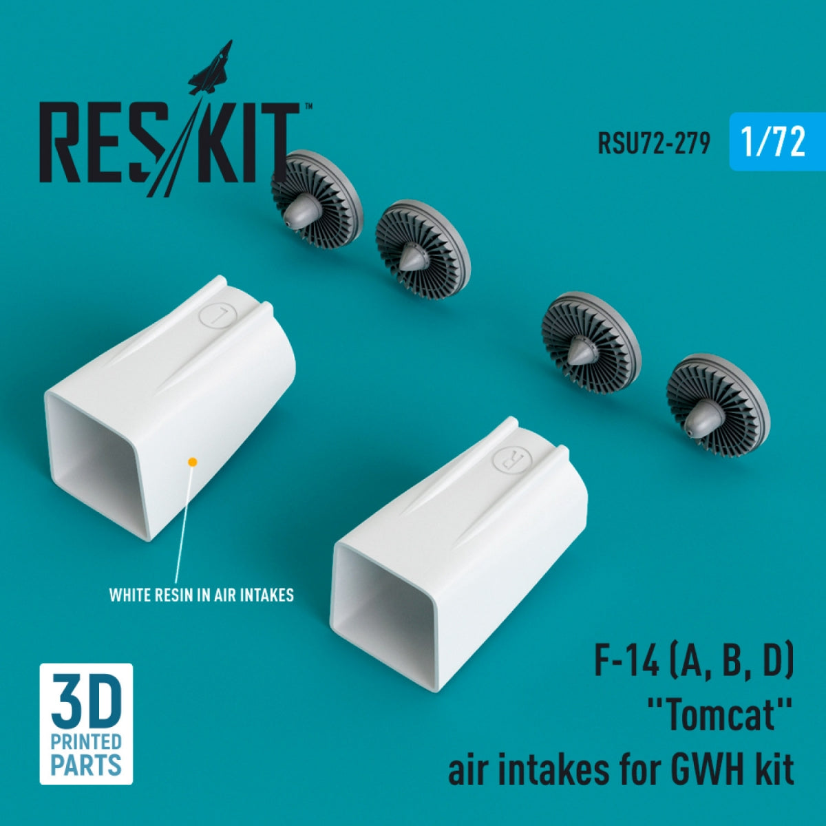 RESKIT RSU72-0279 Prises d&amp;#39;air « Tomcat » pour F-14 (A, B, D) (Impression 3D) 1/72