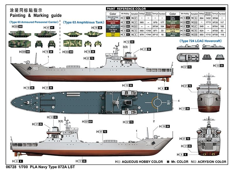 Trumpeter 06728 PLA Navy Type 072A LST 1/700 – zdjęcie 3