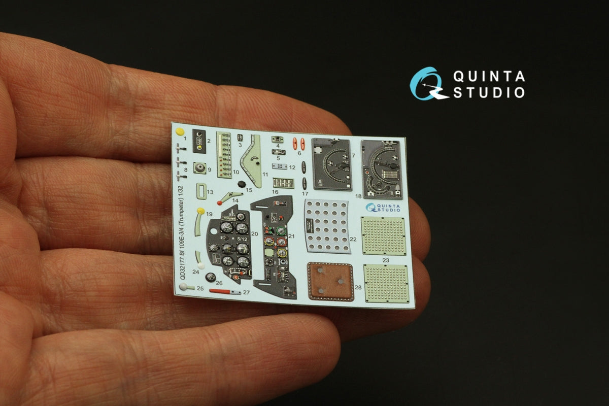 Intérieur coloré imprimé en 3D sur papier décalcomanie Quinta Studio QD32177 Bf 109E3/4 (Trumpeter) 1/32 – immagine 4