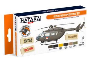 Kit de peinture Hataka HTK-CS19 pour hélicoptères de l&amp;#39;armée américaine (6 x 17 ml)