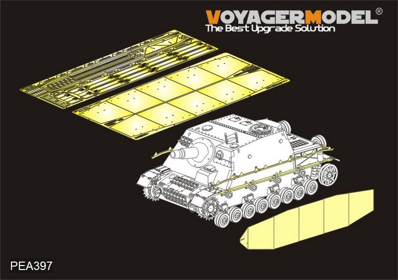 Jupes latérales pour Sturmpanzer IV Brummbar allemand de la Seconde Guerre mondiale (modèle Voyager PEA397) (pour DRAGON 6081) à l'échelle 1/35