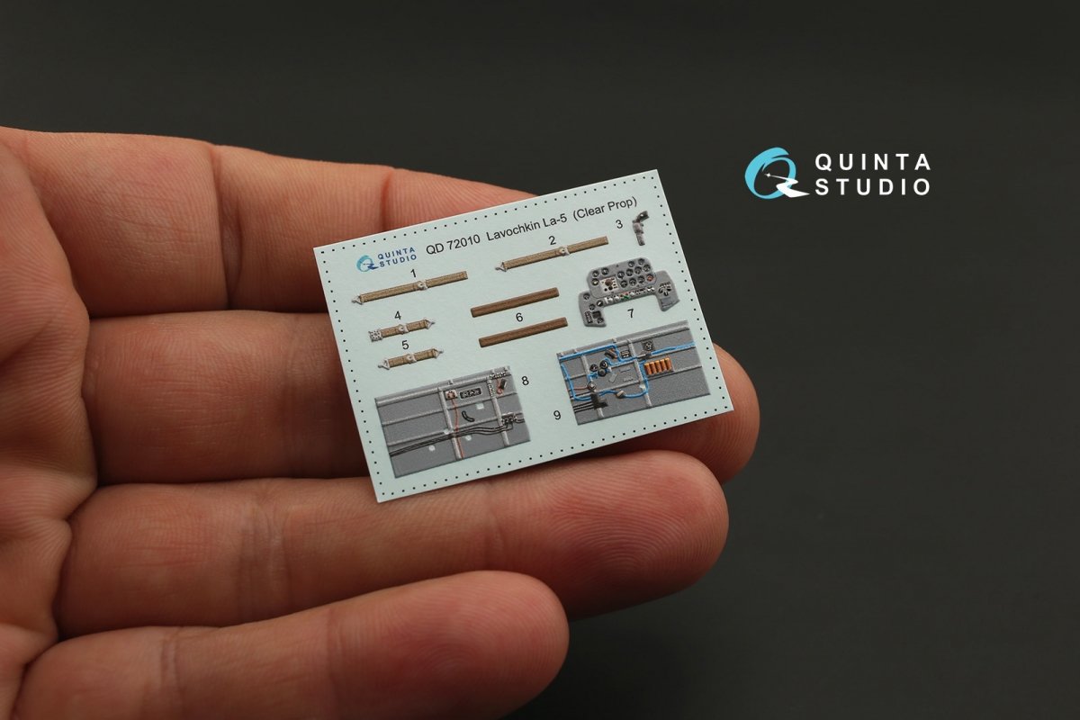 Intérieur imprimé en 3D et coloré sur papier décalcomanie Quinta Studio QD72010 La-5 (pour kit ClearProp) 1/72 – image 2