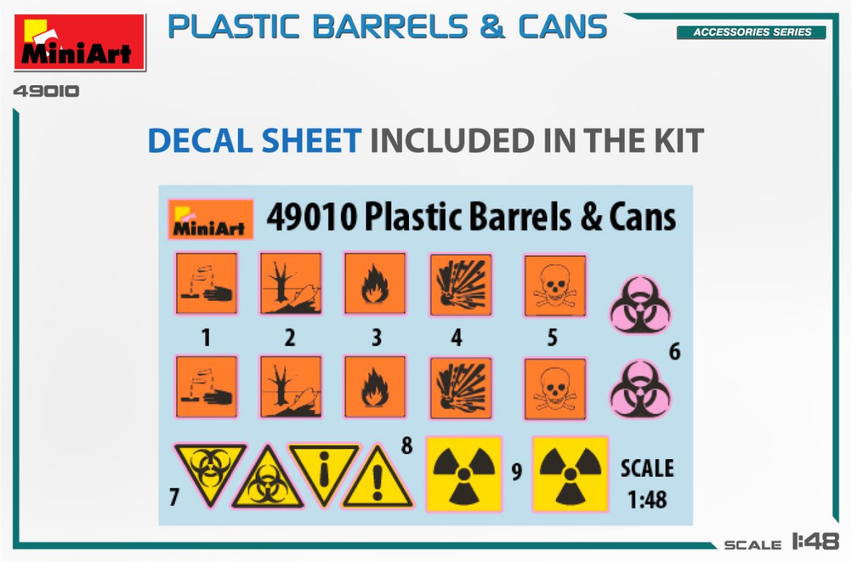 MiniArt 49010 PLASTIC BARRELS &amp;amp; CANS 1/48 – zdjęcie 2