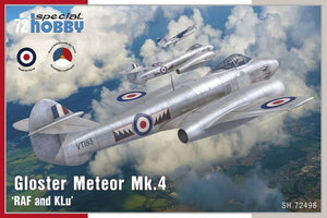 Special Hobby 72498 Gloster Meteor Mk.4&amp;#39; RAF et KLu 1/72