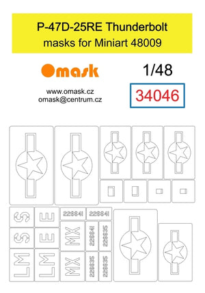 Omask 34046 P-47D-25RE Masques Thunderbold (pour Miniart 48009) 1/48
