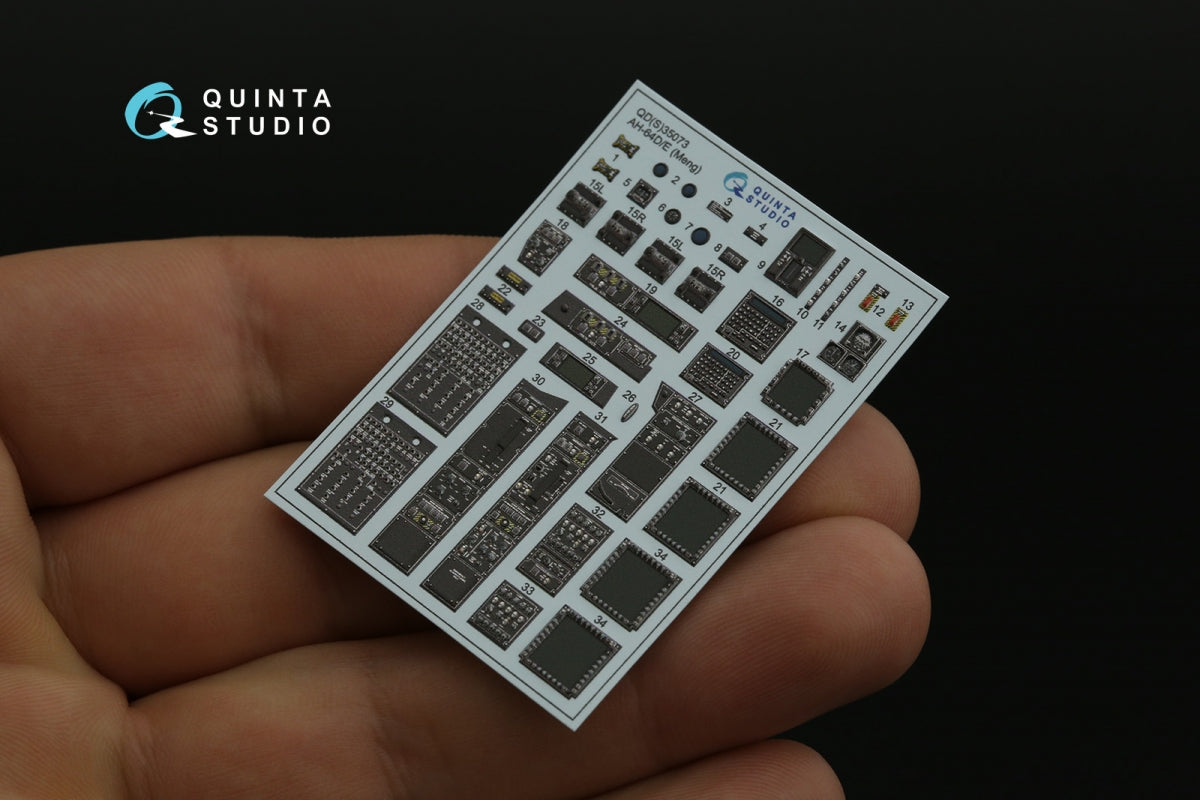 Intérieur imprimé en 3D et coloré sur papier décalcomanie Quinta Studio QD35073 AH-64D/E (Meng) 1/35 – image 6