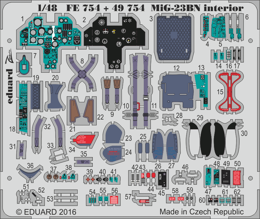 Eduard 49754 MiG-23BN intérieur 1/48 TRUMPETER