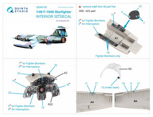 Intérieur imprimé en 3D et coloré sur papier décalcomanie Quinta Studio QD48150 F-104S (Hasegawa) 1/48 – immagine 5