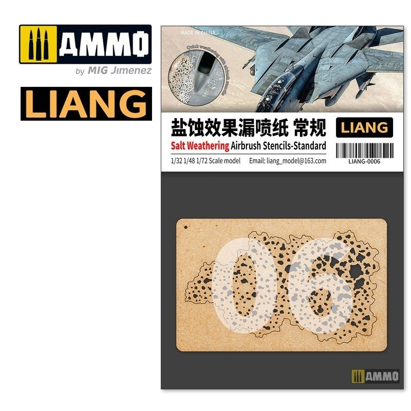 Liang 0006 Pochoirs pour aérographe à effets de vieillissement salin (épars)