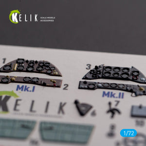 KELIK K72128 Gloster Gladiator Mk.I/II - décalcomanies 3D intérieures pour maquette Airfix au 1/72 – immagine 3