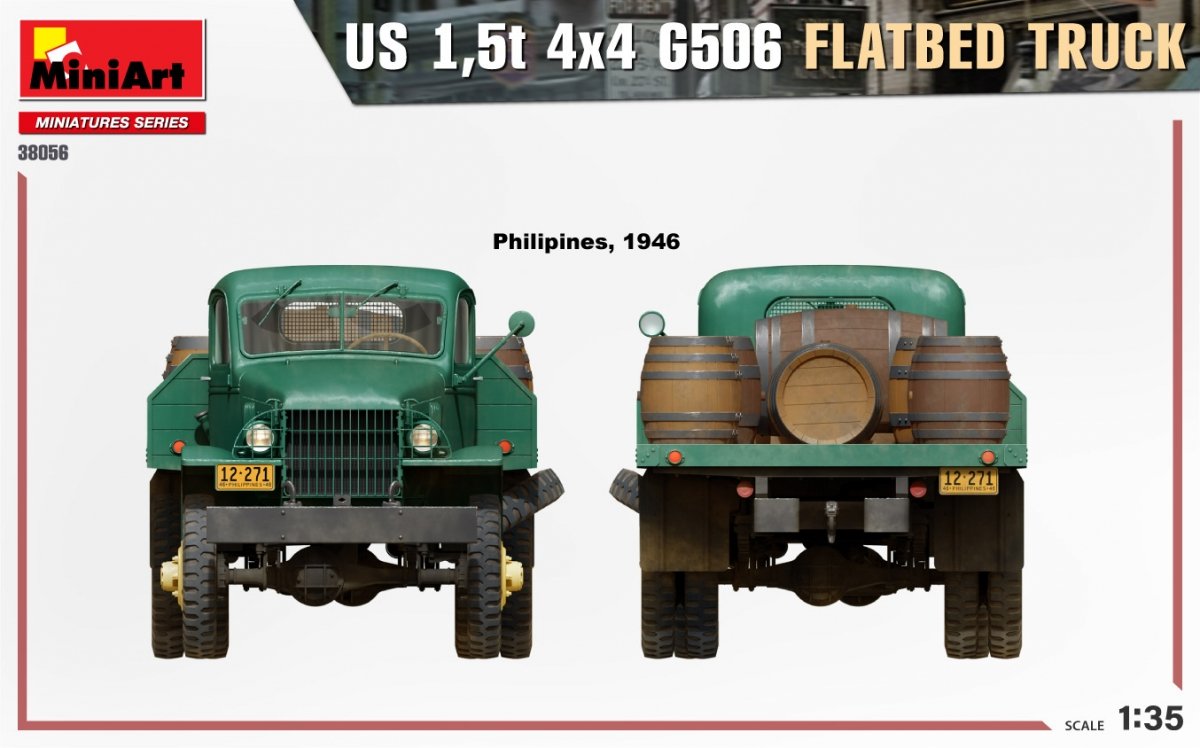MiniArt 38056 Camion plateau 4x4 G506 US 1,5 t à l&amp;#39;échelle 1/35 – immagine 6