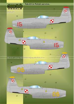 ModelMaker Decals D48019 Yak-23 en service polonais 1/48 – immagine 5
