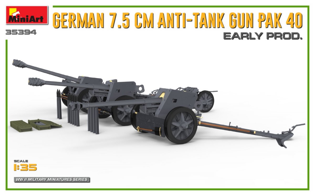 MiniArt 35394 Canon antichar allemand PAK 40 de 7,5 cm. Première version, échelle 1/35 – imagen 8