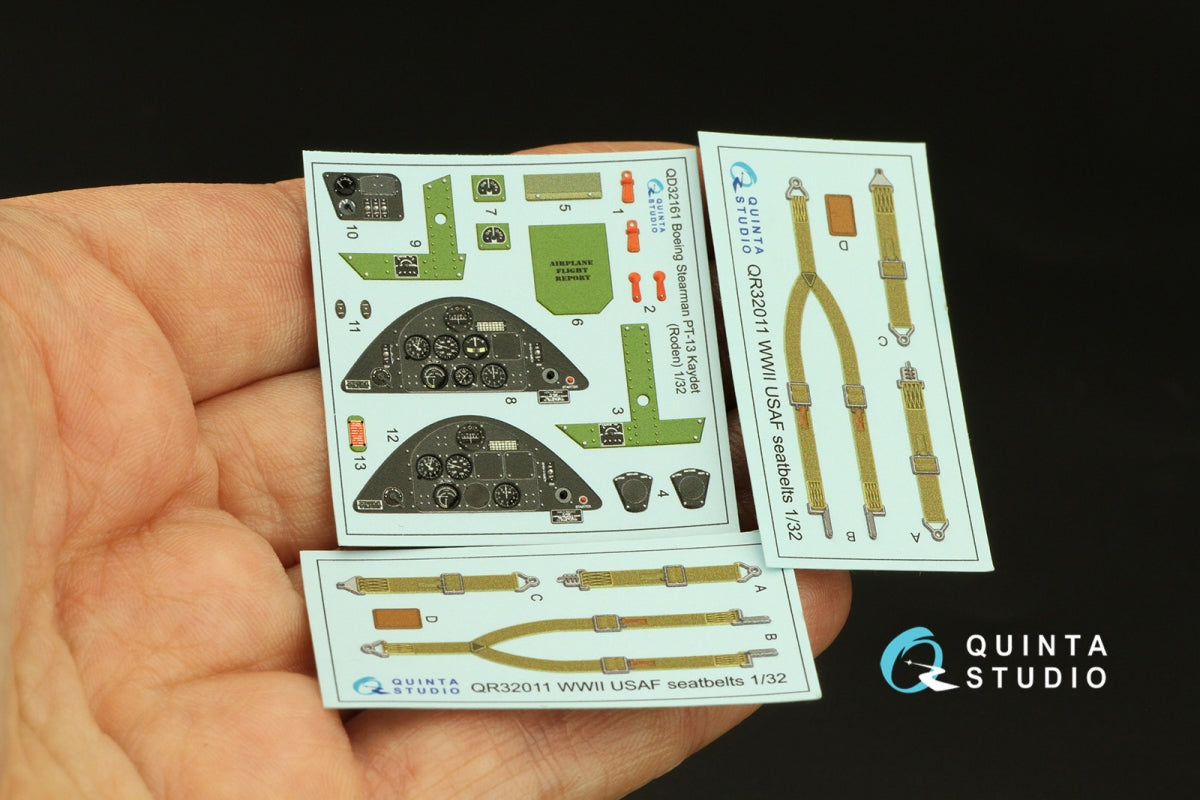 Intérieur imprimé en 3D et coloré sur papier décalcomanie (Roden) pour Quinta Studio QD32161 PT-13 Kaydet, échelle 1/32 – image 3