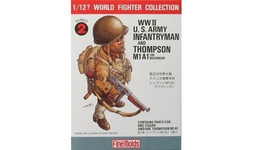 FineMolds FT2 Fantassin américain de la Seconde Guerre mondiale, armé d&amp;#39;une mitraillette Thompson M1A1, échelle 1/12